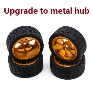 MJX Hyper Go 14209 MJX 14210 RC Car spare parts upgrade to metal hub tires set (Gold)