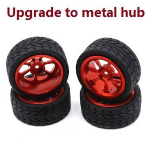 MJX Hyper Go 14209 MJX 14210 RC Car spare parts upgrade to metal hub tires set (Red)