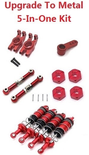 MJX Hyper Go 14209 MJX 14210 RC Car spare parts upgrade to metal 5-In-One Kit Red