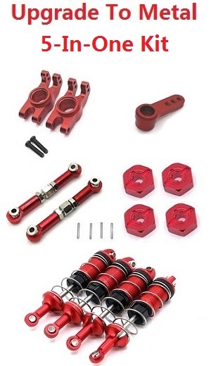 Pièces Hyper Go 1/14 14209 14210 JOYSOG Pièces RC Pour Hyper Go 1/14 14209 14210 H14BM Kit De Tige De Direction Avant Arrière Inférieur Supérieur En Aluminium (violet Pièces Rechange 1/14