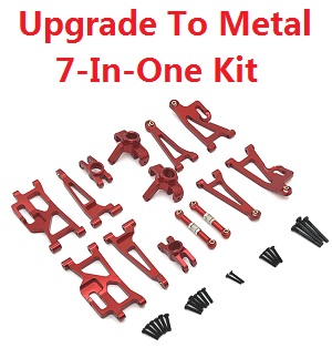 MJX Hyper Go 14209 MJX 14210 RC Car spare parts upgrade to metal 7-In-One Kit Red - Click Image to Close
