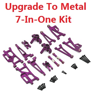 MJX Hyper Go 14209 MJX 14210 RC Car spare parts upgrade to metal 7-In-One Kit Purple - Click Image to Close