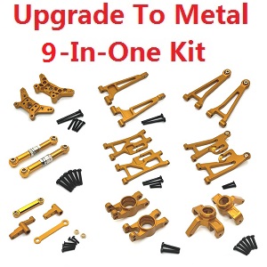MJX Hyper Go 14209 MJX 14210 RC Car spare parts upgrade to metal 9-In-One Kit Gold - Click Image to Close