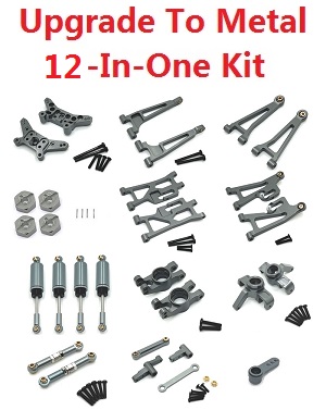 MJX Hyper Go 14209 MJX 14210 RC Car spare parts upgrade to metal 12-In-One Kit Titanium color - Click Image to Close