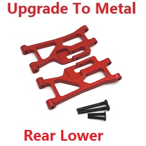 MJX Hyper Go 14209 MJX 14210 RC Car spare parts upgrade to metal rear lower suspension arms Red - Click Image to Close