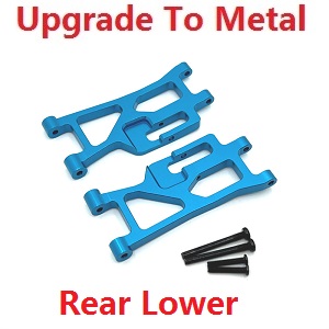 MJX Hyper Go 14209 MJX 14210 RC Car spare parts upgrade to metal rear lower suspension arms Blue - Click Image to Close