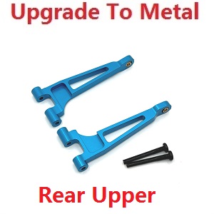 MJX Hyper Go 14209 MJX 14210 RC Car spare parts upgrade to metal rear upper suspension arms Blue - Click Image to Close