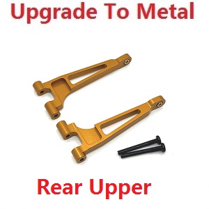 MJX Hyper Go 14209 MJX 14210 RC Car spare parts upgrade to metal rear upper suspension arms Gold - Click Image to Close