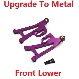 MJX Hyper Go 14209 MJX 14210 RC Car spare parts upgrade to metal front lower suspension arms Purple - Click Image to Close