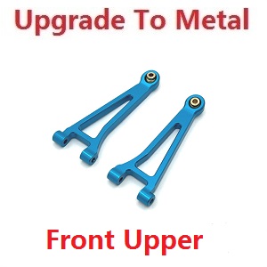 MJX Hyper Go 14209 MJX 14210 RC Car spare parts upgrade to metal front upper suspension arms Blue - Click Image to Close