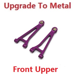 MJX Hyper Go 14209 MJX 14210 RC Car spare parts upgrade to metal front upper suspension arms Purple - Click Image to Close