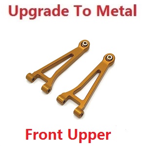 MJX Hyper Go 14209 MJX 14210 RC Car spare parts upgrade to metal front upper suspension arms Gold - Click Image to Close