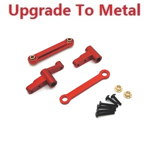 MJX Hyper Go 14209 MJX 14210 RC Car spare parts upgrade to metal steering assembly Red - Click Image to Close