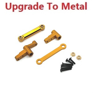 MJX Hyper Go 14209 MJX 14210 RC Car spare parts upgrade to metal steering assembly Gold - Click Image to Close