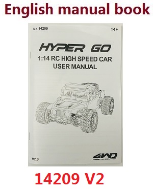 MJX Hyper Go 14209 MJX 14210 RC Car spare parts English manual book (14209 V2)