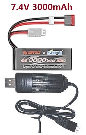 MJX Hyper Go 14209 MJX 14210 RC Car spare parts 7.4V 3000mAh battery + USB charger wire