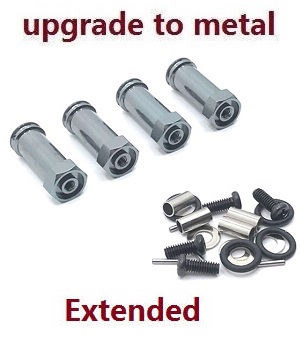 MJX Hyper Go 14209 MJX 14210 RC Car spare parts 30mm extension 12mm hexagonal hub drive adapter combination coupler (Metal) Titanium color