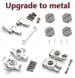 MJX Hyper Go 14301 MJX 14302 14303 RC Car spare parts upgrade to metal parts 4-In-one group Silver - Click Image to Close