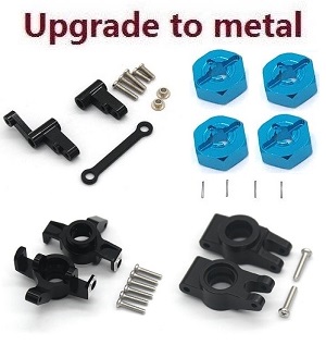 MJX Hyper Go 14301 MJX 14302 14303 RC Car spare parts upgrade to metal parts 4-In-one group Black - Click Image to Close