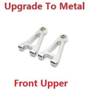 MJX Hyper Go 14301 MJX 14302 14303 RC Car spare parts front upper swing arm upgrade to metal Silver - Click Image to Close