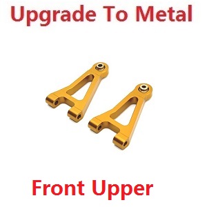 MJX Hyper Go 14301 MJX 14302 14303 RC Car spare parts front upper swing arm upgrade to metal Gold - Click Image to Close