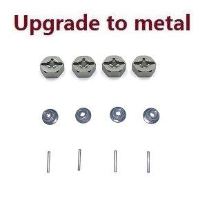 MJX Hyper Go 14301 MJX 14302 14303 RC Car spare parts upgrade to metall hexagon wheel seat + M4 nuts + Small iron bar (Gray)