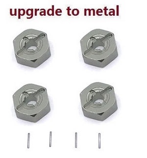 MJX Hyper Go 14301 MJX 14302 14303 RC Car spare parts upgrade to metall hexagon wheel seat + Small iron bar (Gray)