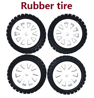 MJX Hyper Go 14301 MJX 14302 14303 RC Car spare parts rubber tires wheels (White) - Click Image to Close