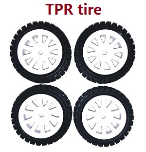 MJX Hyper Go 14301 MJX 14302 14303 RC Car spare parts TPR tires wheels (White) - Click Image to Close