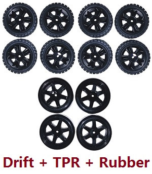 MJX Hyper Go 14301 MJX 14302 14303 RC Car spare parts tires 3sets (Drift + TPR + Rubber) - Click Image to Close