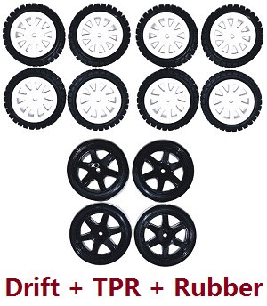 MJX Hyper Go 14301 MJX 14302 14303 RC Car spare parts tires 3sets (Drift + TPR + Rubber)