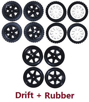 MJX Hyper Go 14301 MJX 14302 14303 RC Car spare parts tires 3sets (Drift + Rubber) - Click Image to Close