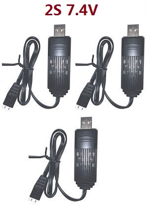 MJX Hyper Go 14301 MJX 14302 RC Car 2s 7.4V USB charger wire 3pcs