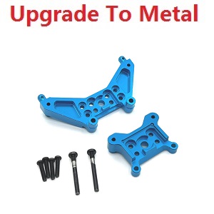 MJX Hyper Go 14301 MJX 14302 14303 RC Car spare parts upgrade to metal front and rear shock mount Blue - Click Image to Close