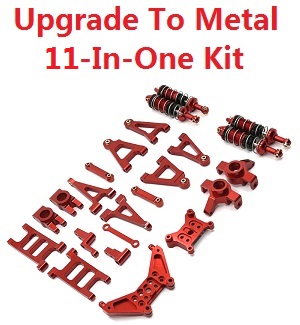 MJX Hyper Go 14301 MJX 14302 14303 RC Car spare parts upgrade to metal parts 11-In-1 group Red - Click Image to Close