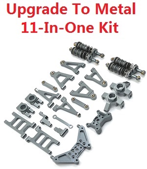 MJX Hyper Go 14301 MJX 14302 14303 RC Car spare parts upgrade to metal parts 11-In-One group Titanium color - Click Image to Close