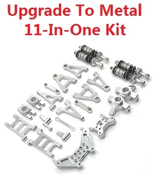 MJX Hyper Go 14301 MJX 14302 14303 RC Car spare parts upgrade to metal parts 11-In-One group Silver