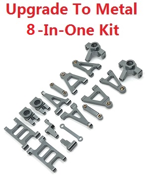 MJX Hyper Go 14301 MJX 14302 14303 RC Car spare parts upgrade to metal parts 8-In-one group Titanium color - Click Image to Close
