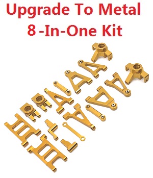 MJX Hyper Go 14301 MJX 14302 RC Car spare parts upgrade to metal parts 8-In-one group Gold