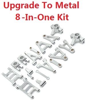 MJX Hyper Go 14301 MJX 14302 14303 RC Car spare parts upgrade to metal parts 8-In-one group Silver