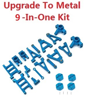 MJX Hyper Go 14301 MJX 14302 14303 RC Car spare parts upgrade to metal parts 9-In-one group Blue