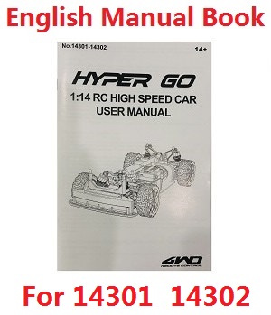 MJX Hyper Go 14301 MJX 14302 14303 RC Car spare parts English manual book (For 14301 14302)