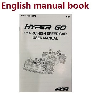 MJX Hyper Go 14301 MJX 14302 RC Car spare parts English manual book
