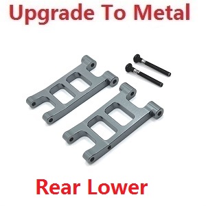 MJX Hyper Go 14301 MJX 14302 14303 RC Car spare parts rear lower swing arm upgrade to metal Titanium color - Click Image to Close