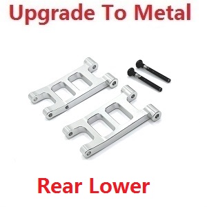 MJX Hyper Go 14301 MJX 14302 14303 RC Car spare parts rear lower swing arm upgrade to metal Silver - Click Image to Close