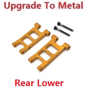 MJX Hyper Go 14301 MJX 14302 14303 RC Car spare parts rear lower swing arm upgrade to metal Gold - Click Image to Close