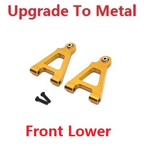 MJX Hyper Go 14301 MJX 14302 14303 RC Car spare parts front lower swing arm upgrade to metal Gold - Click Image to Close