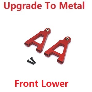 MJX Hyper Go 14301 MJX 14302 14303 RC Car spare parts front lower swing arm upgrade to metal Red