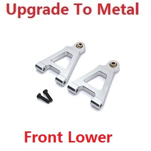 MJX Hyper Go 14301 MJX 14302 14303 RC Car spare parts front lower swing arm upgrade to metal Silver - Click Image to Close