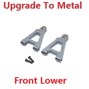 MJX Hyper Go 14301 MJX 14302 14303 RC Car spare parts front lower swing arm upgrade to metal Titanium color - Click Image to Close